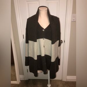 Wallis Brown Cardigan Sweater with attached scarf